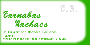 barnabas machacs business card