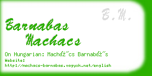 barnabas machacs business card